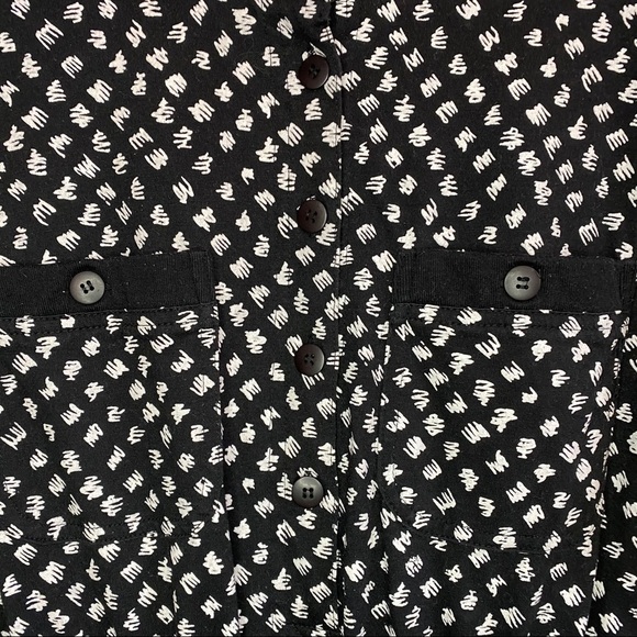 Vintage Starting Point 80s Squiggle Pattern Black & White Pockets Jumpsuit - Picture 6 of 12